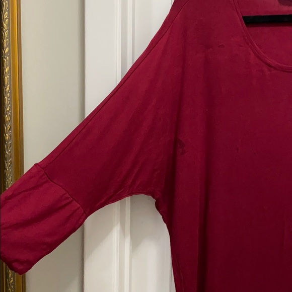 Nygard dolman tunic top burgundy - Picture 3 of 4